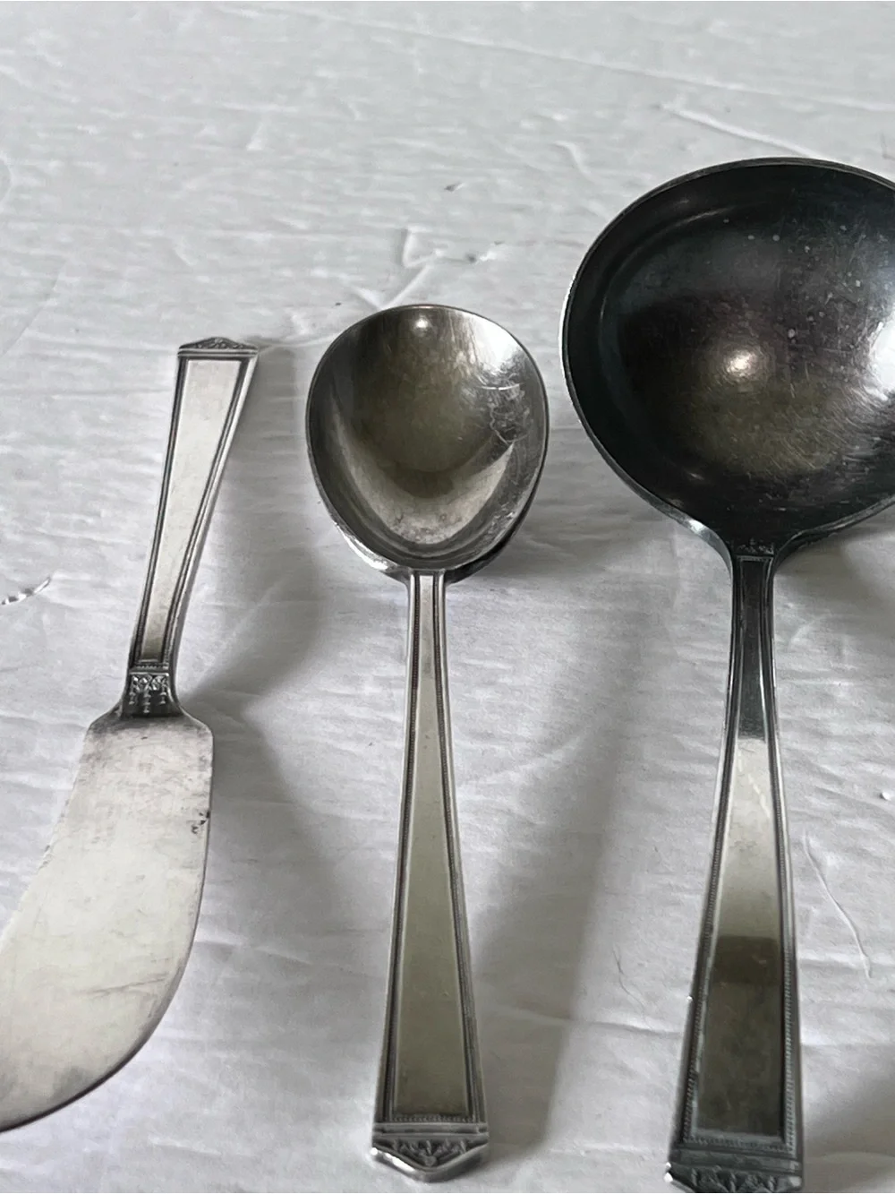 VTG 1847 Rogers Bros Silverware Not Mono Anniversary Pattern Ladle Butter Soup